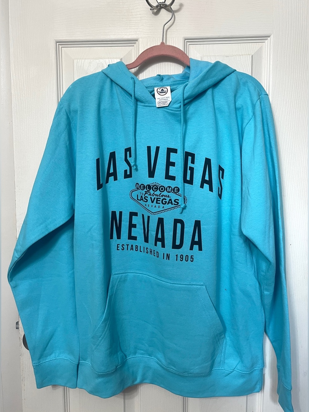 Delta Fleece Las Vegas NV Turquoise Hoodie Sz L NWOT